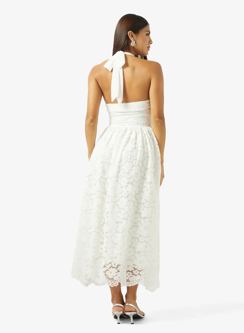 Ella Limited Edition Collar A Line Midi Dress